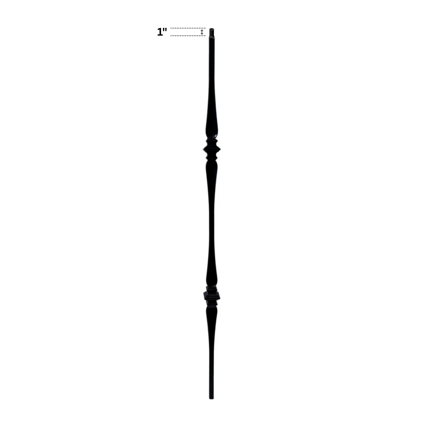 Pasador de eje cuadrado hueco de 1/2" con cuchara doble en la parte superior del balaustre