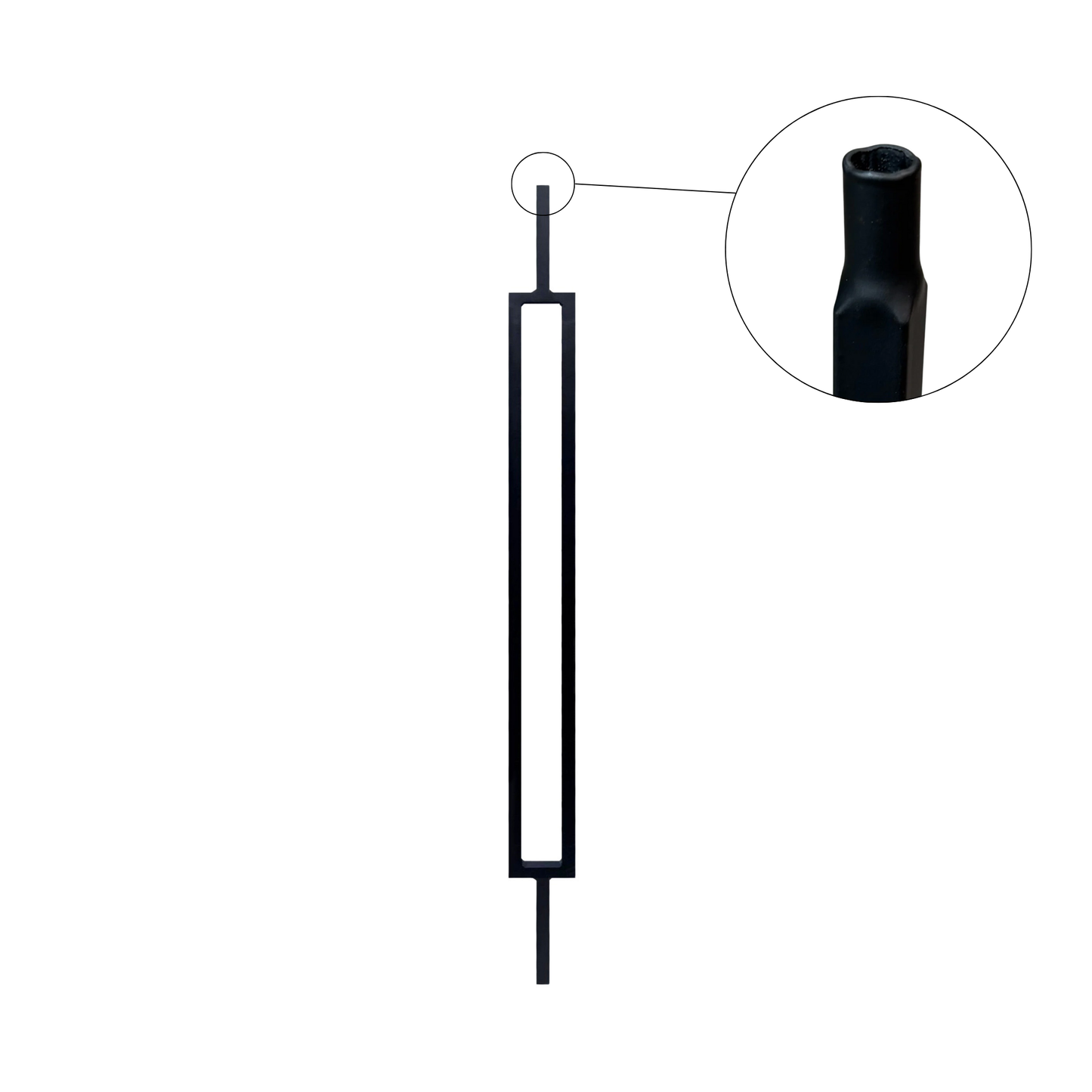 16 Pack Rectangle 1/2" Hollow Square Shaft Pin Top Baluster
