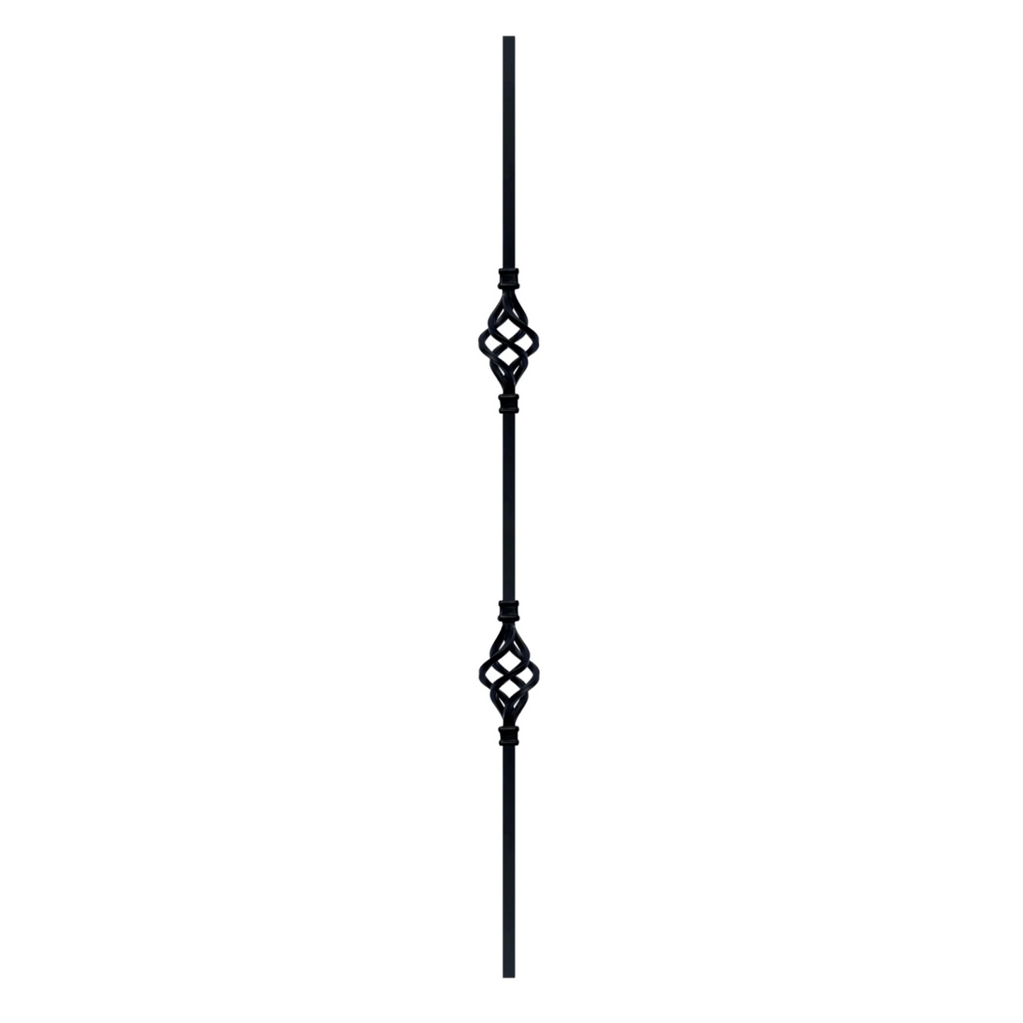 Balustre à double panier de 1/2 po à fût carré massif