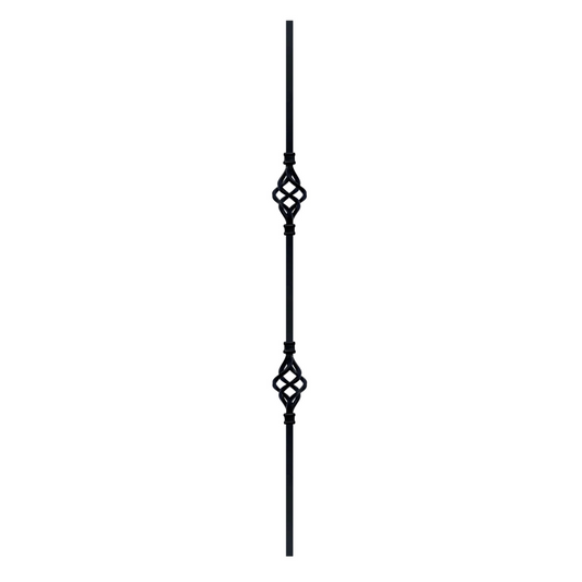 Double Basket 1/2" Solid Square Shaft Baluster