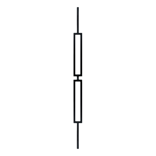 Double Rectangle 1/2" Hollow Metal Insert Square Shaft Baluster