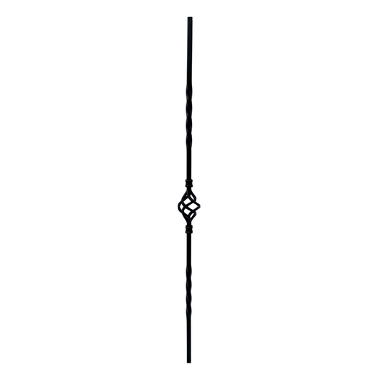 Single Basket with Twist 1/2" Solid Square Shaft Baluster