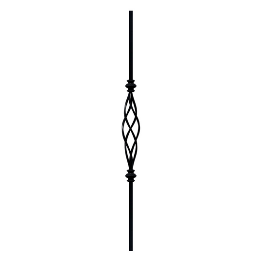 Long Basket with Collars 1/2" Solid Square Shaft Baluster