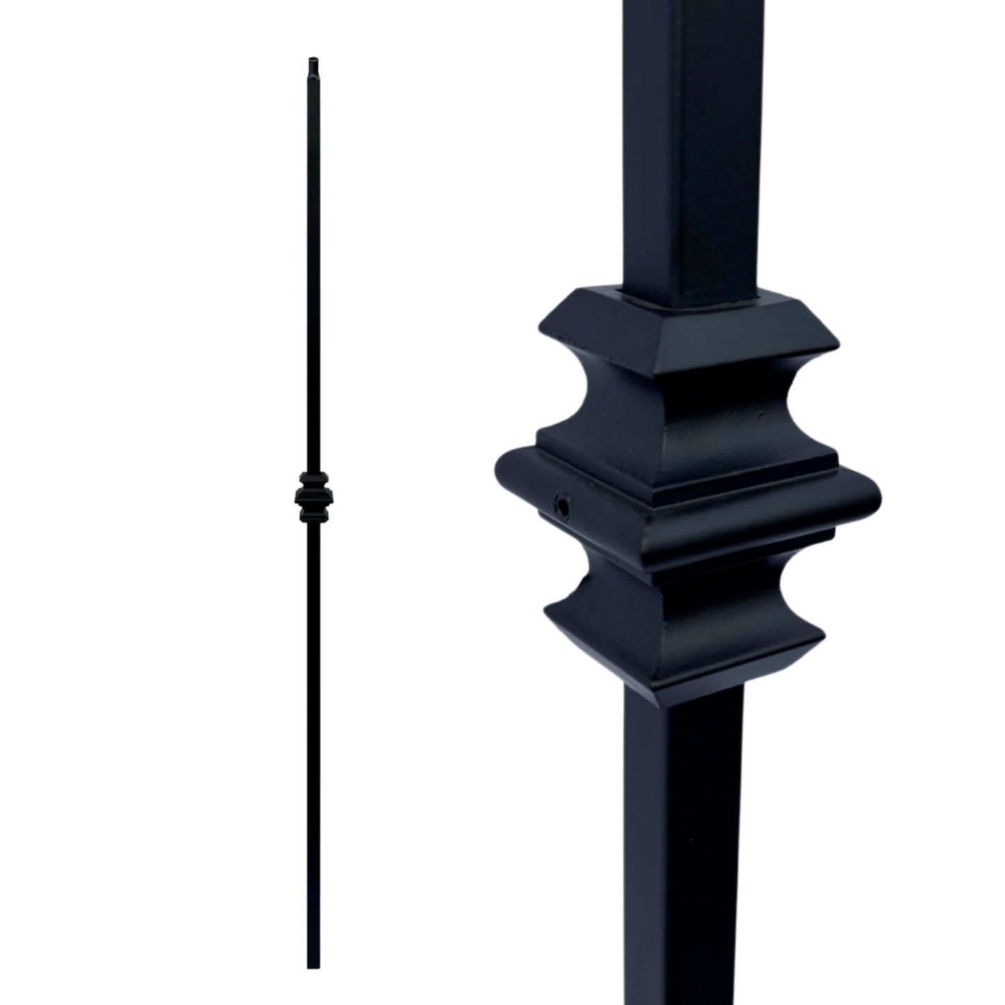Single Collar 1/2" Hollow Square Shaft Pin Top Baluster