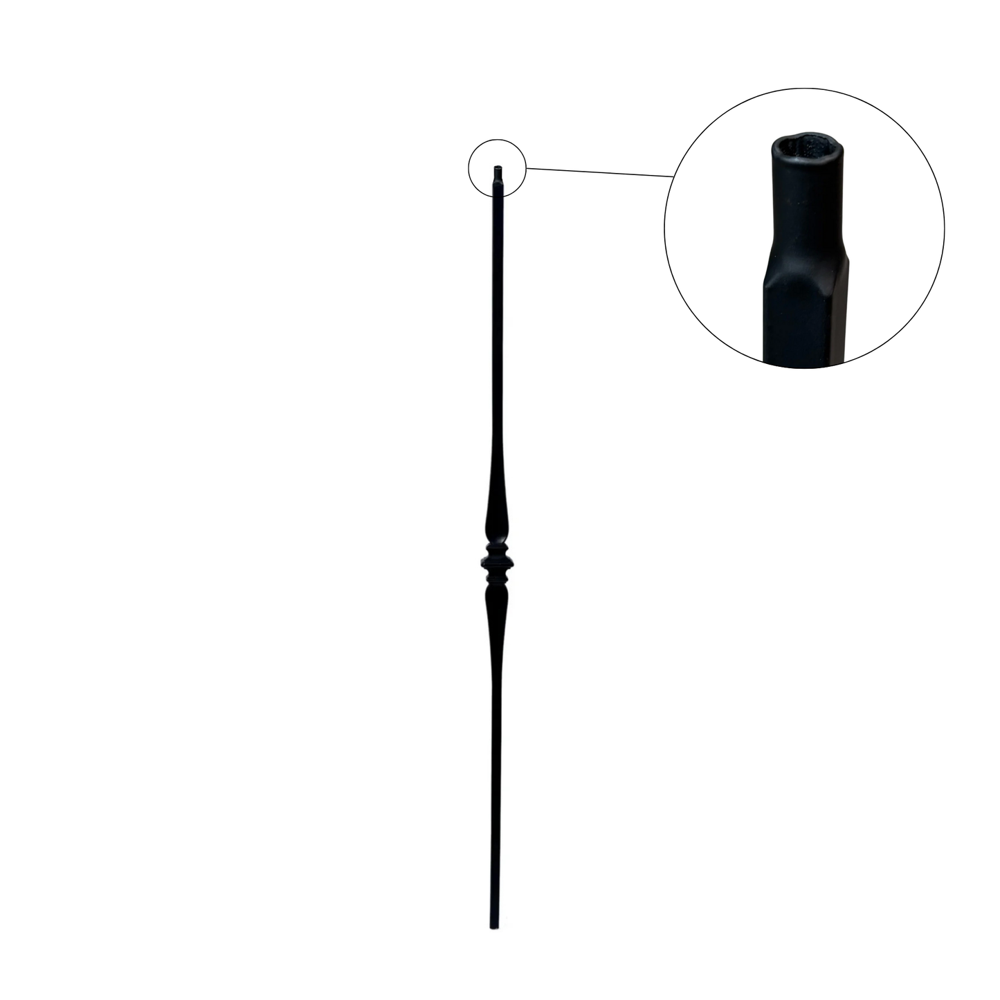 Balustre à tige carrée creuse de 1/2 po à une seule cuillère