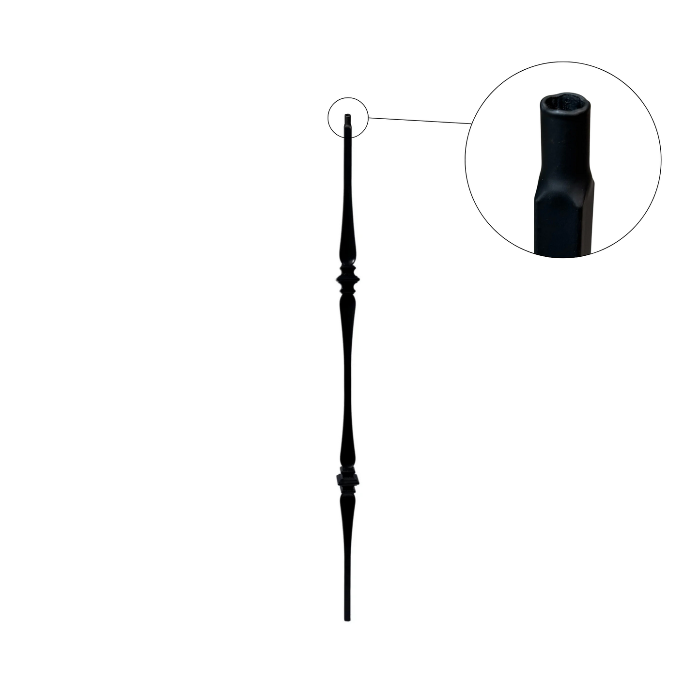 Pasador de eje cuadrado hueco de 1/2" con cuchara doble en la parte superior del balaustre