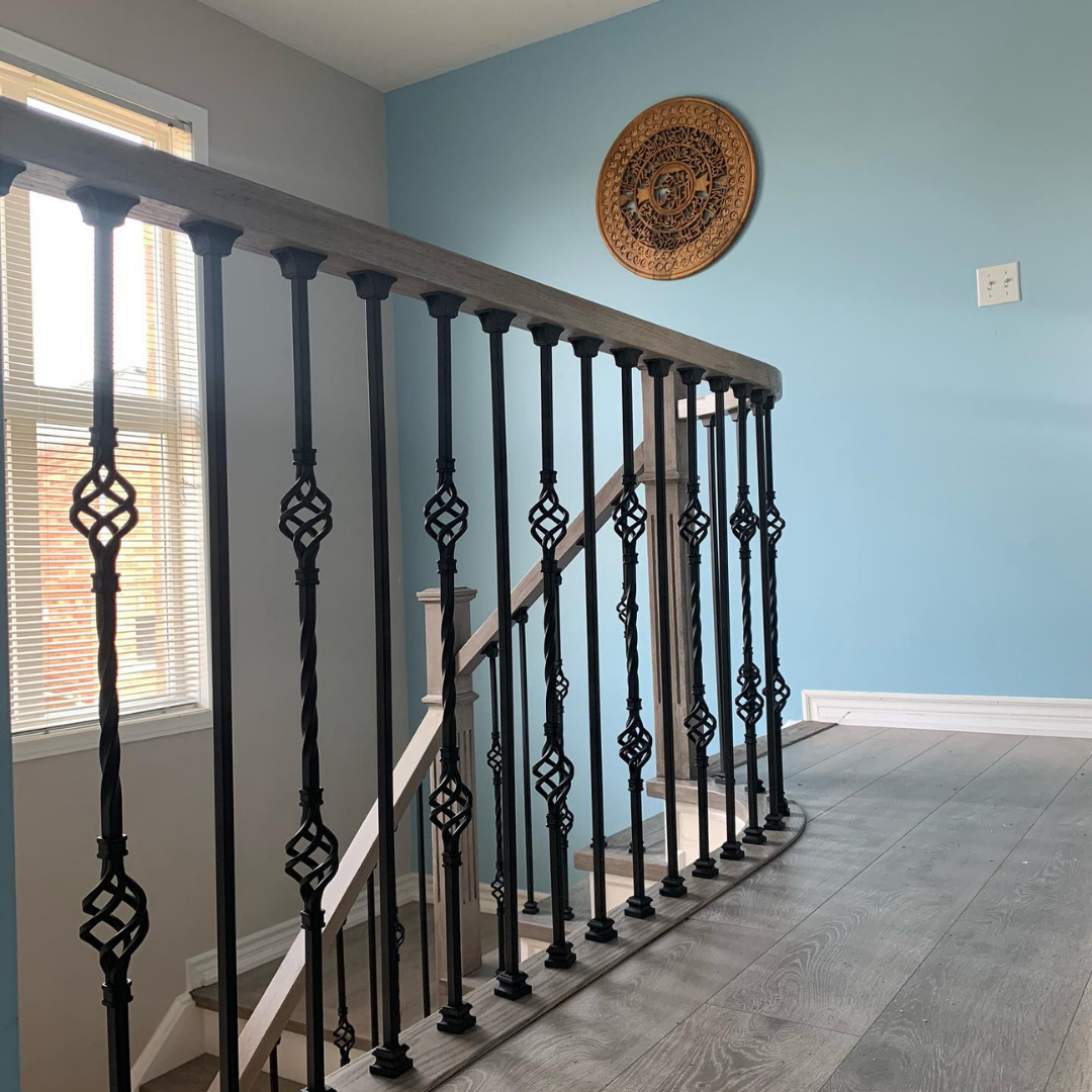 Double Basket with Twist 1/2" Solid Square Shaft Baluster (Bird Cage)