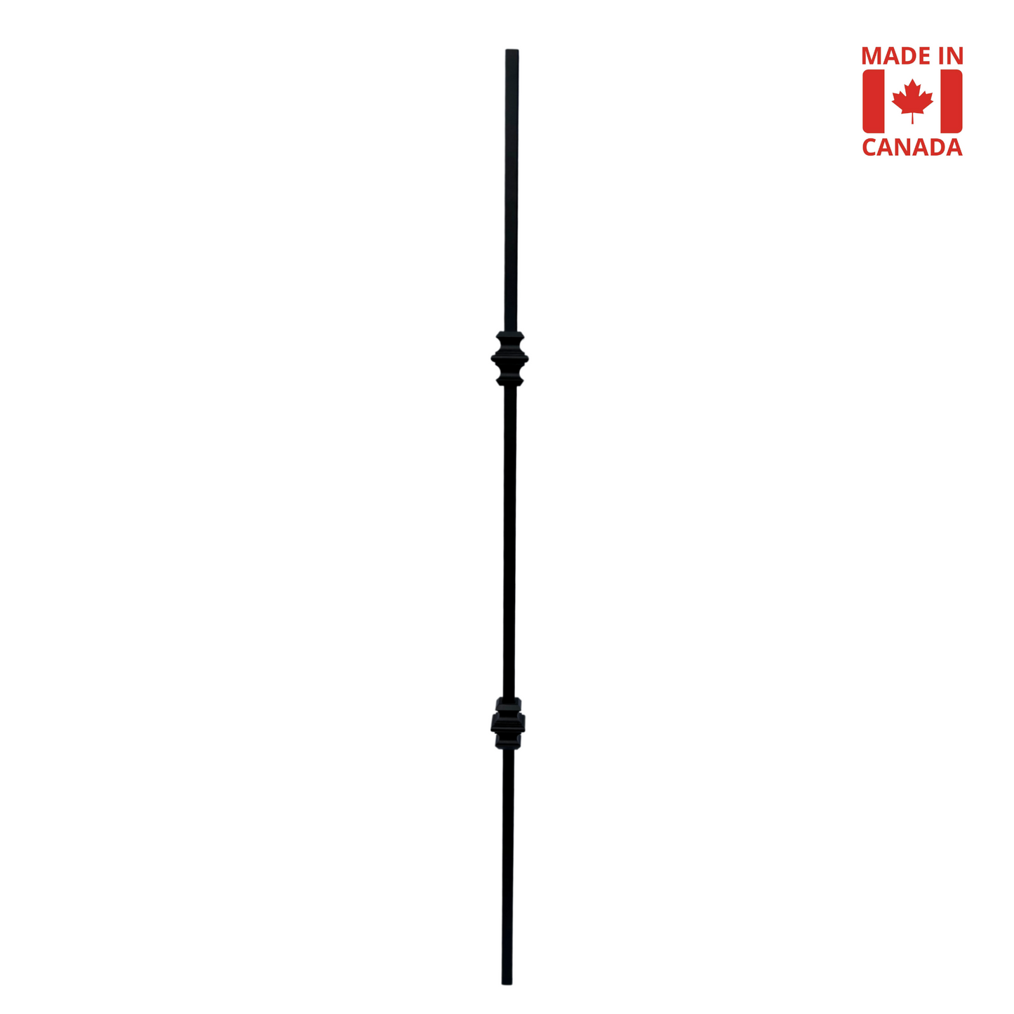 Double Collar 1/2" Solid Square Shaft Baluster