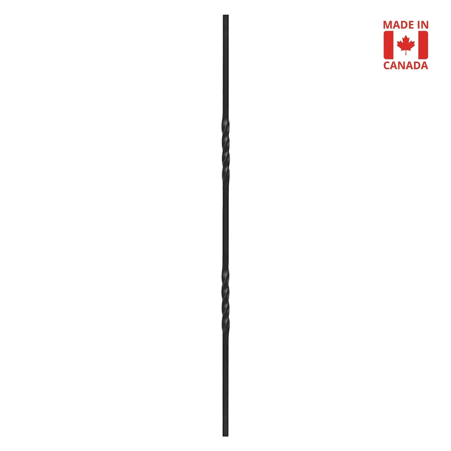 Double Twist 1/2" Solid Square Shaft Baluster (Textured Black) Mister Baluster