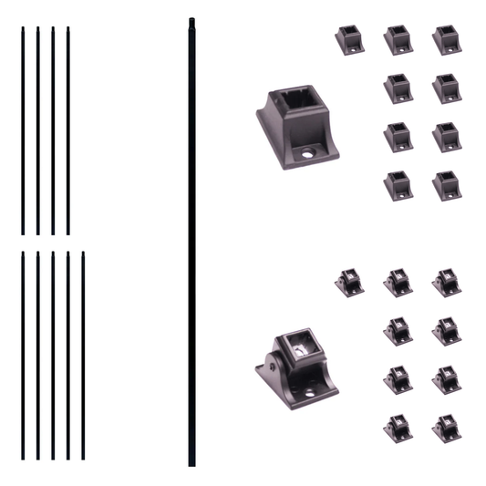 Easy Install Kit - 10 Balusters + 20 Screw Down Shoes (No Holes Drilled)