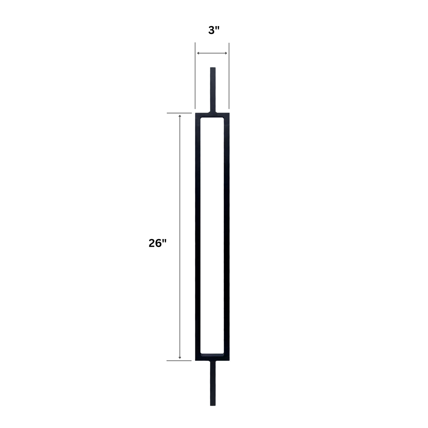 Large Rectangle 1/2" Solid Square Shaft Baluster