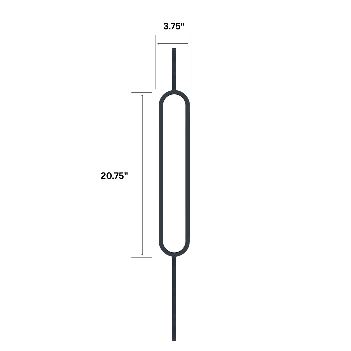 Oval 1/2" Hollow Metal Insert Square Shaft Baluster