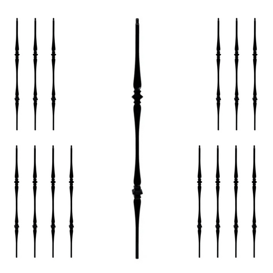 15 Pack Double Spoon 1/2" Hollow Square Shaft Pin Top Baluster
