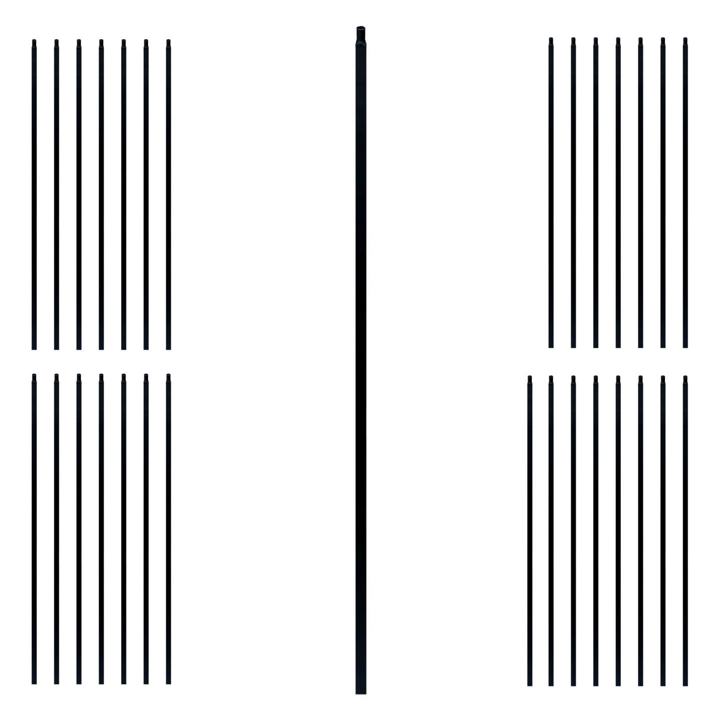 30 Pack Plain 1/2" Hollow Square Shaft Pin Top Balusters