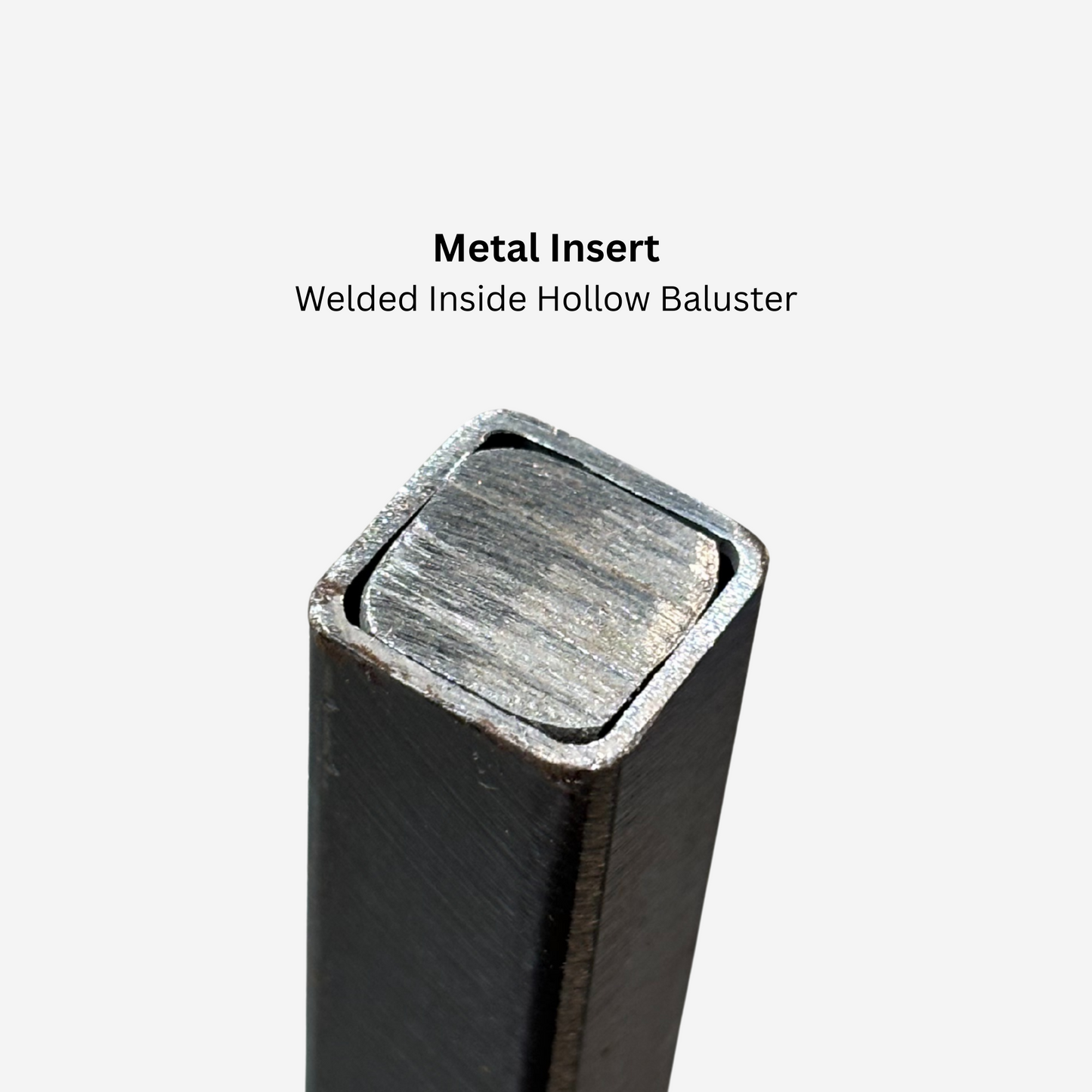 Oval 1/2" Hollow Metal Insert Square Shaft Baluster