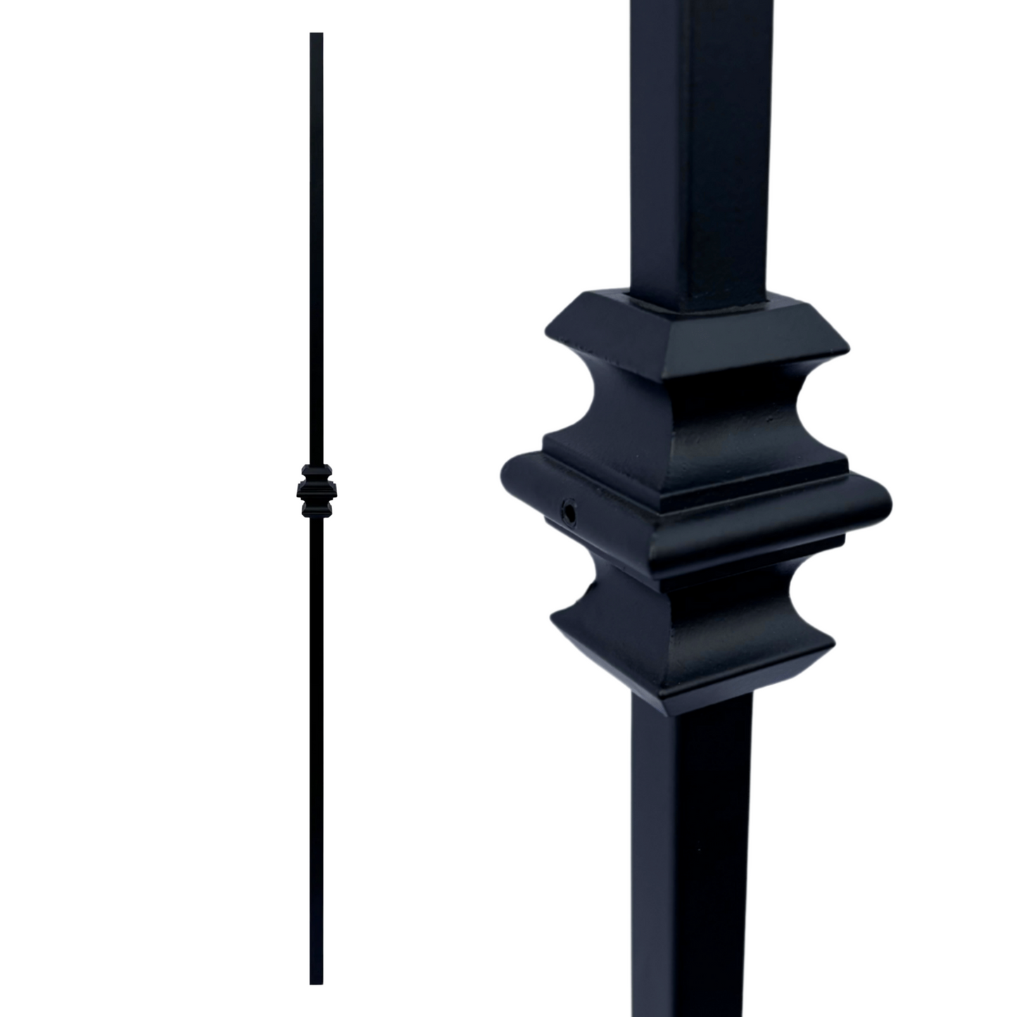 Single Collar 1/2" Solid Square Shaft Baluster