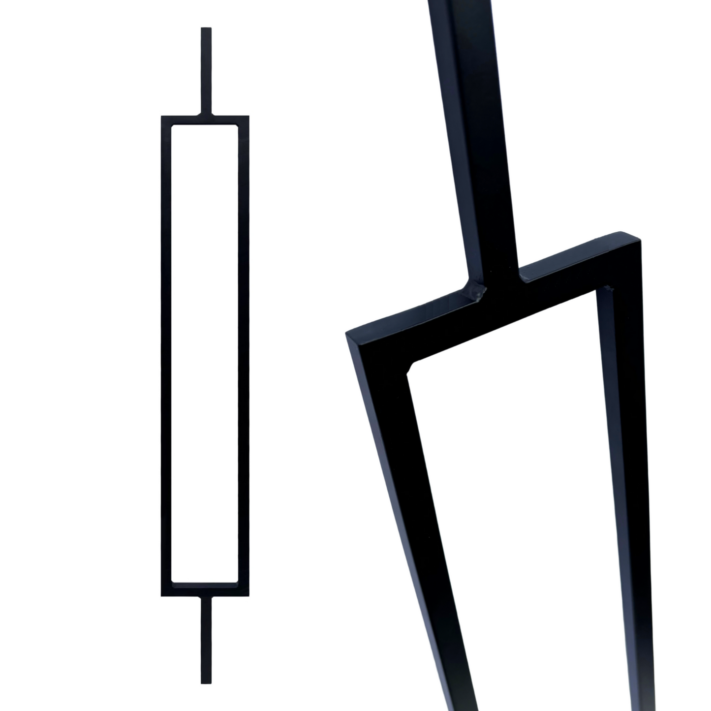 Balustre rectangulaire extra-large à fût carré massif de 1/2 po