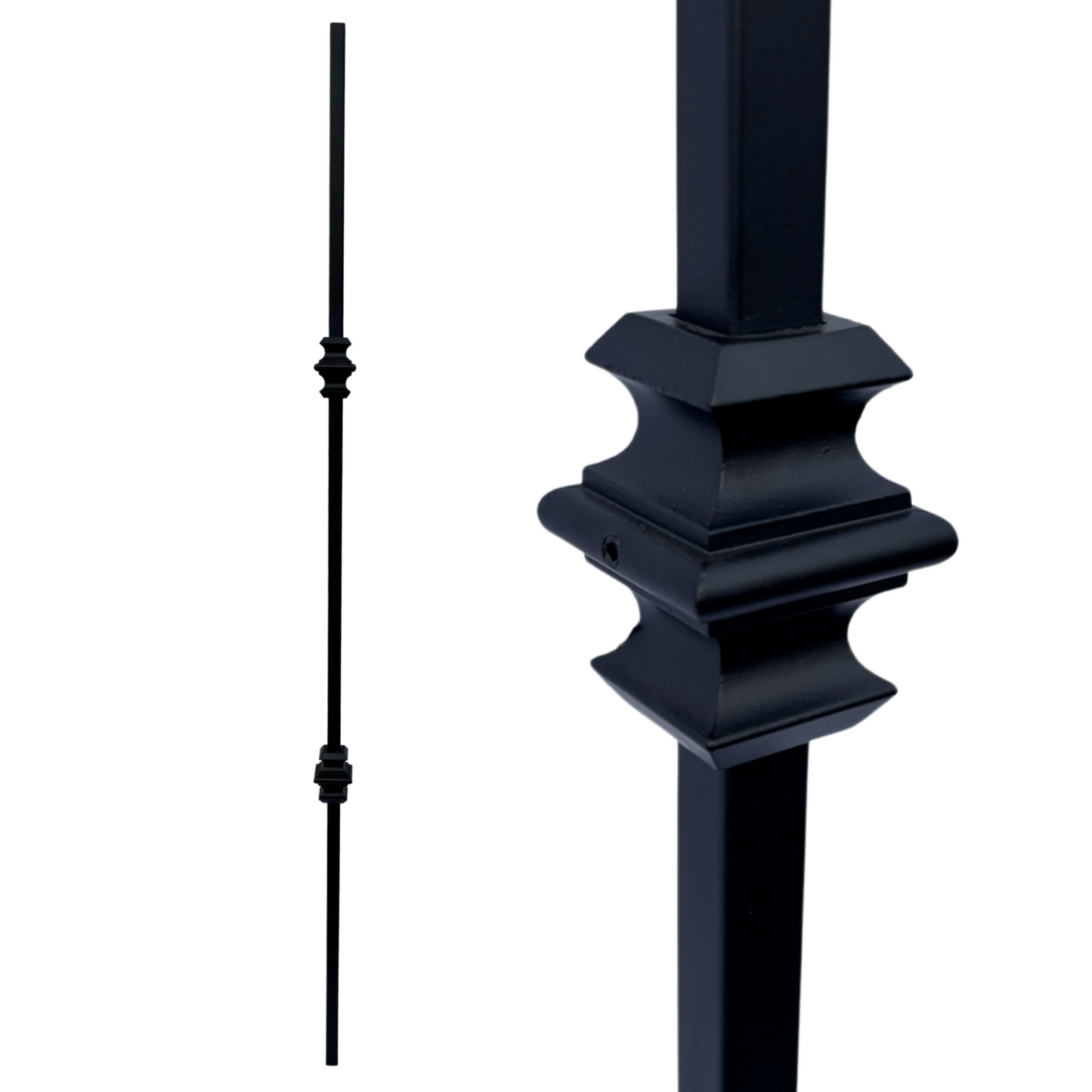 Double Collar 1/2" Solid Square Shaft Baluster