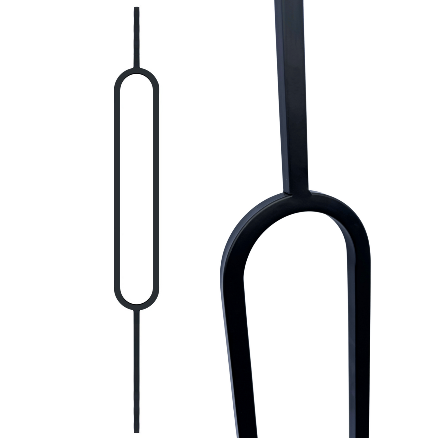 Oval 1/2" Hollow Metal Insert Square Shaft Baluster