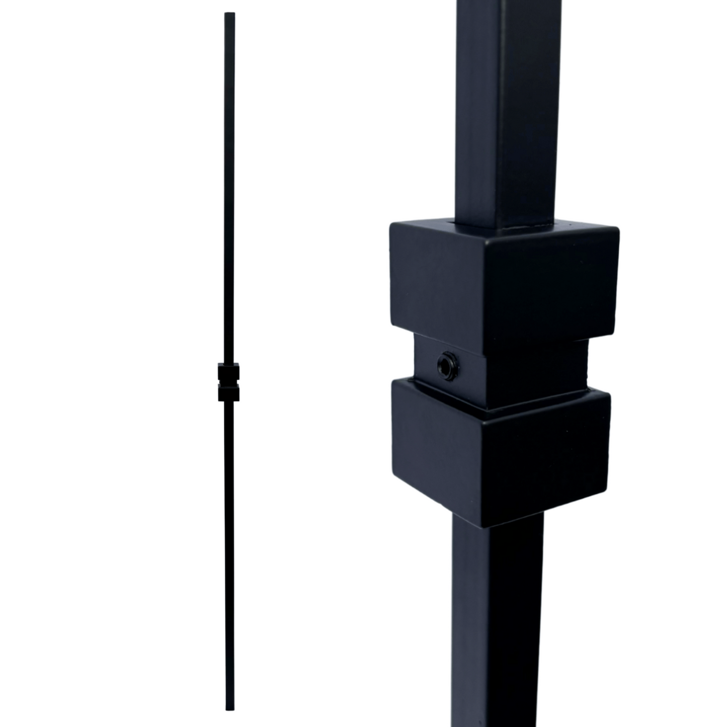 Balustre à tige carrée solide de 1/2 po à collier carré simple