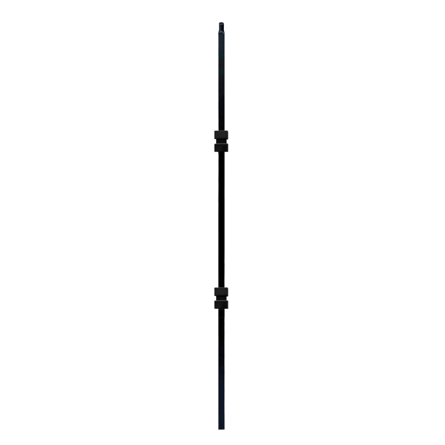 Balustre à tige carrée creuse de 1/2 po à double collier carré