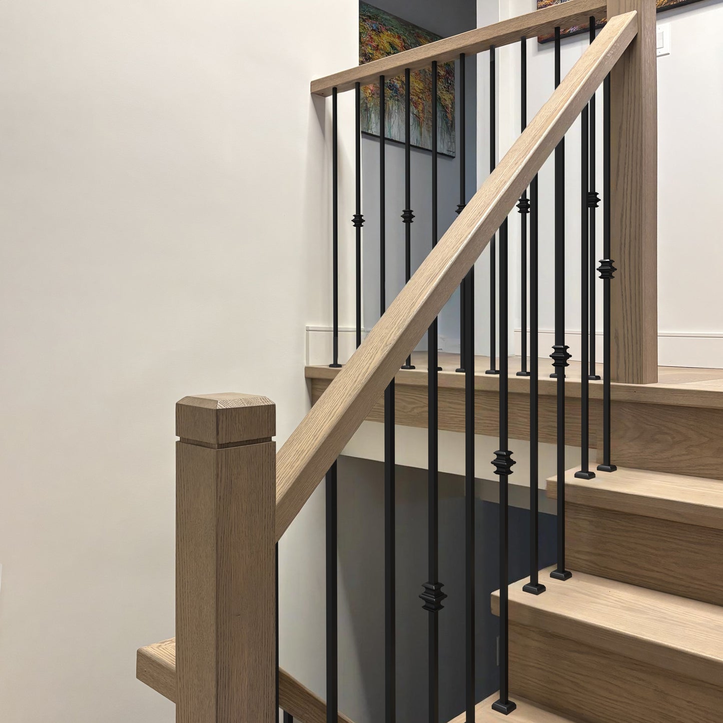 Single Collar 1/2" Hollow Square Shaft Pin Top Baluster