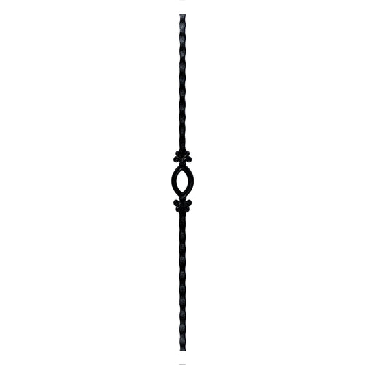 Single Oval Hammer Baluster 1/2" Square Solid Shaft