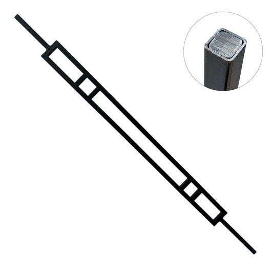 4 Line Rectangle 1/2" Hollow Metal Insert Square Shaft Baluster