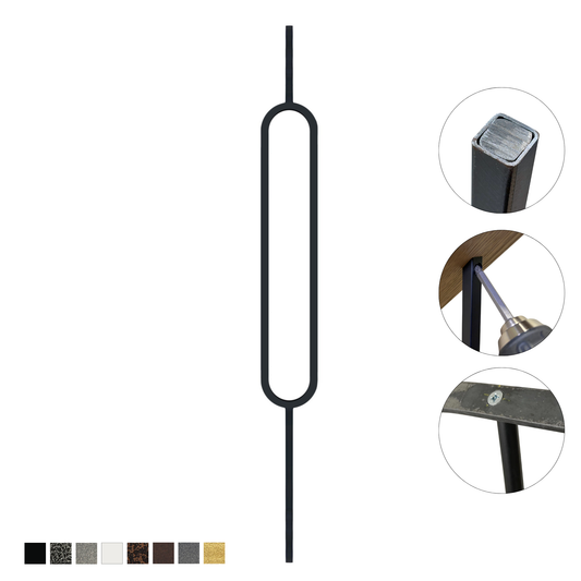 Oval 1/2" Hollow Metal Insert Square Shaft Baluster