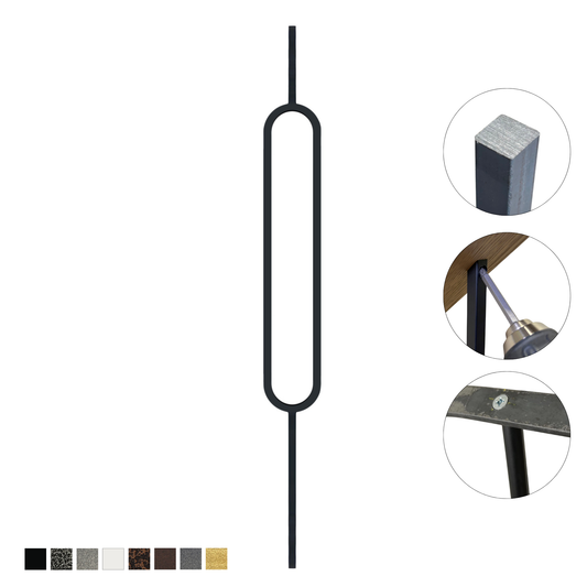 Oval 1/2" Solid Square Shaft Baluster