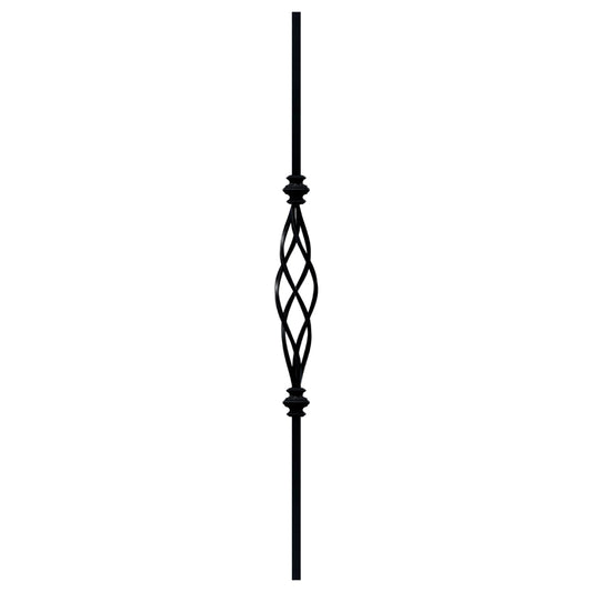 Long Basket with Collars Baluster 1/2" Square Solid Shaft