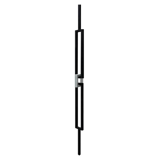 Double Rectangle Silver Link 1/2" Hollow Metal Insert Square Shaft Baluster