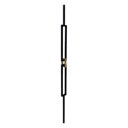 Double Rectangle Gold Link 1/2" Hollow Metal Insert Square Shaft Baluster