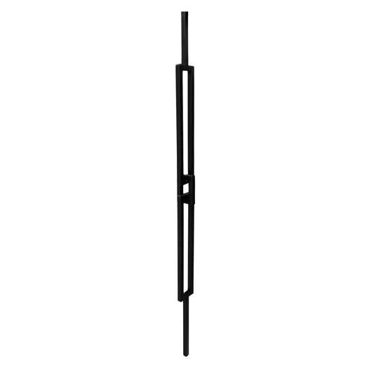 Double Rectangle Black Link 1/2" Hollow Metal Insert Square Shaft Baluster