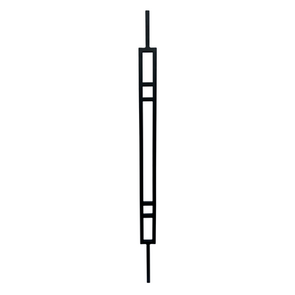 Balustre à tige carrée en métal creux à 4 lignes rectangulaires de 1/2 po 