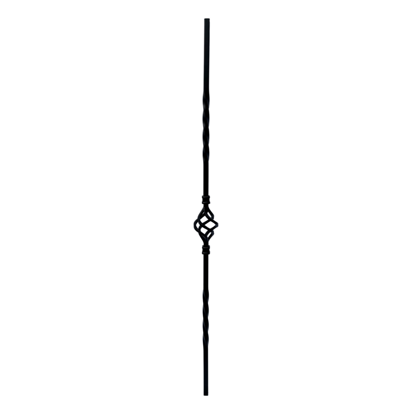 Balustre à tige carrée pleine de 1/2 po avec panier simple torsadé 