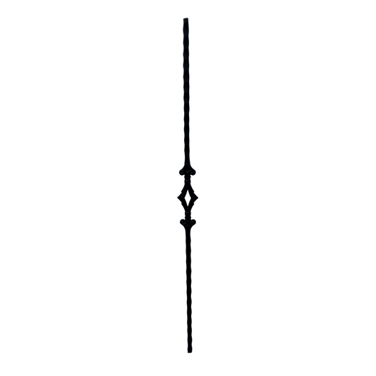 Single Diamond Hammer 1/2" Solid Square Shaft Baluster