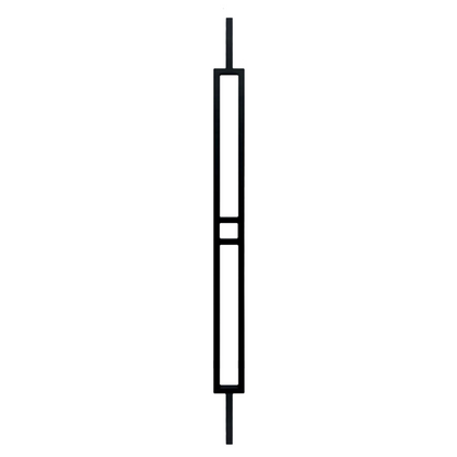 Balustre à tige carrée et insert métallique creux de 1/2 po à 2 lignes rectangulaires 