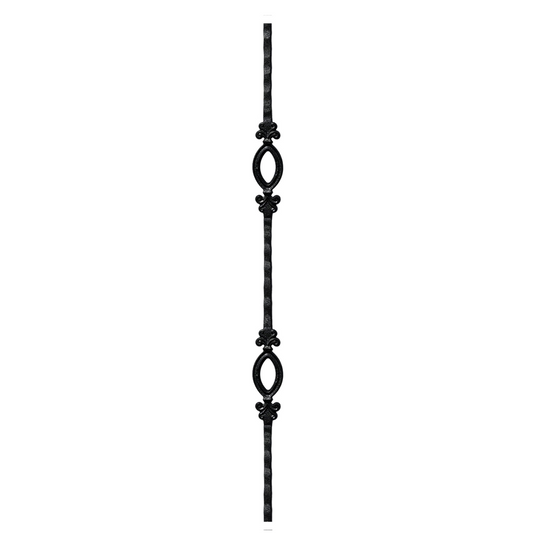 Double Oval Hammer 1/2" Solid Square Shaft Baluster