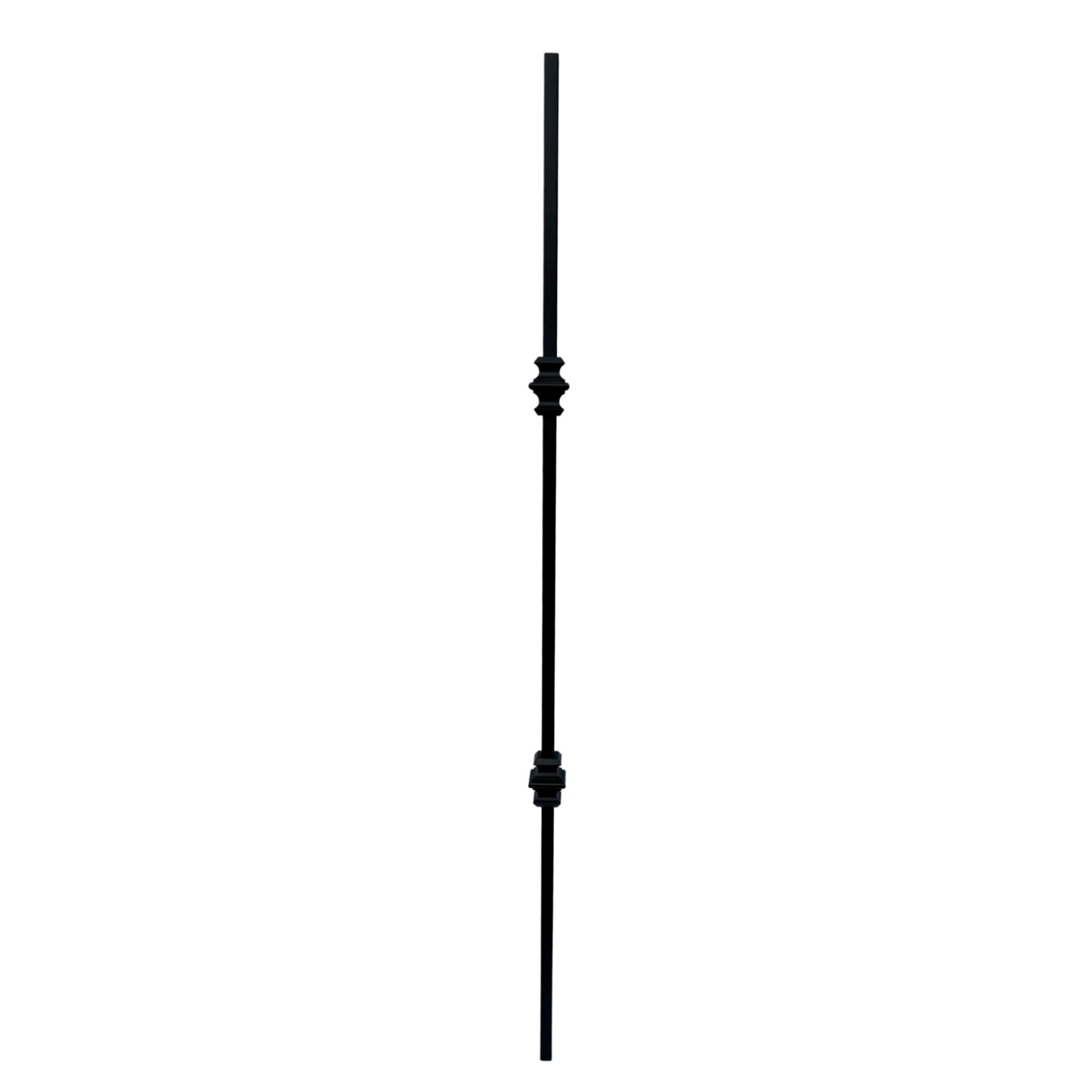 Balustre à tige carrée et insert métallique creux à double collier de 1/2 po 
