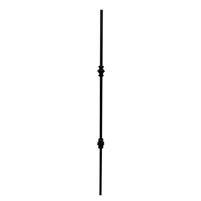 Balustre à tige carrée et insert métallique creux à double collier de 1/2 po 