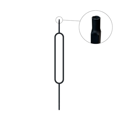 Balustre ovale à tige carrée creuse de 1/2 po avec tige supérieure à goupille 