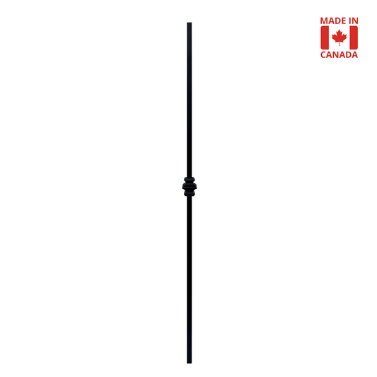 Single Collar 1/2" Solid Square Shaft Baluster