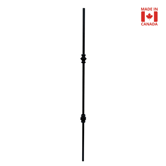 Double Collar 1/2" Solid Square Shaft Baluster