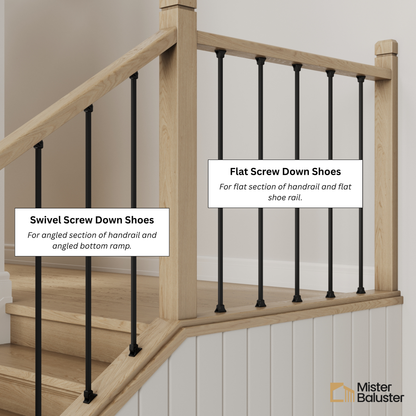 Easy Install Kit - 10 Balusters + 20 Screw Down Shoes (No Holes Drilled)
