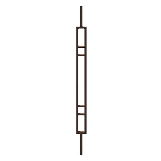 4 Line Rectangle 1/2" Hollow Metal Insert Square Shaft Baluster (Burnt Penny) Mister Baluster