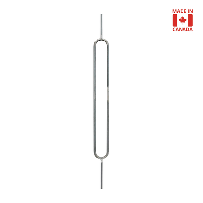 Balaustre grande ovalado de 1/2" de eje redondo sólido 