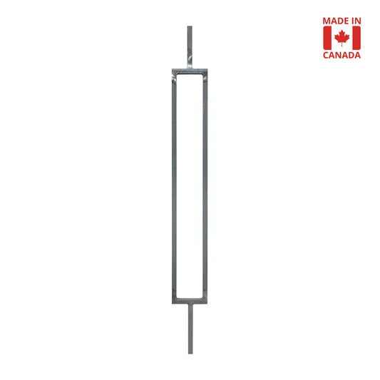 Balaustre rectangular extragrande de 1/2" con eje cuadrado sólido 