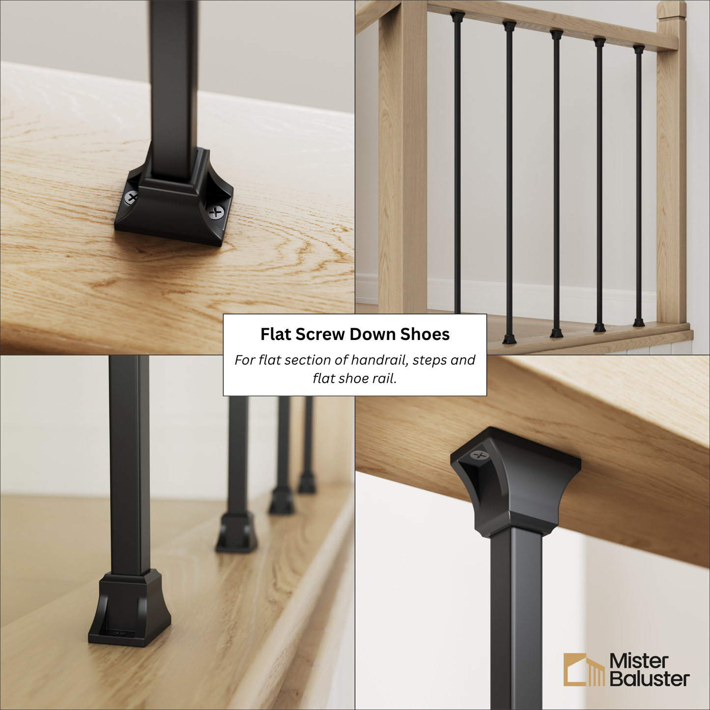 Easy Install Kit - 10 Balusters + 20 Screw Down Shoes (No Holes Drilled)