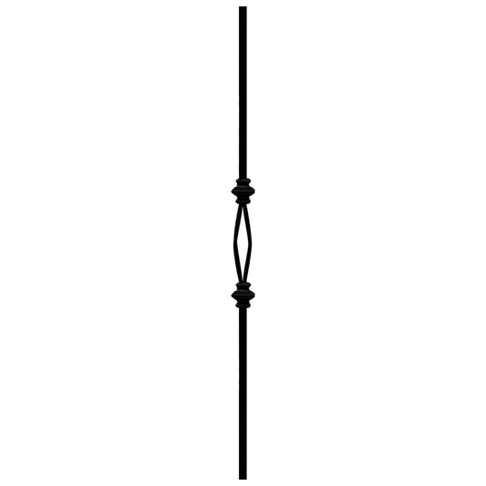 Medium Basket with Collars Baluster 1/2" Square Solid Shaft